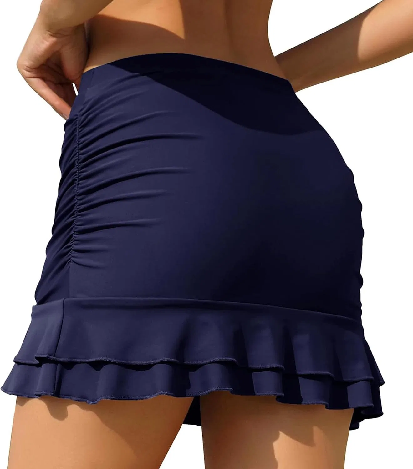 Женская мини-юбка для плавания с рюшами, Double Ruffle, Navy — фото 3
