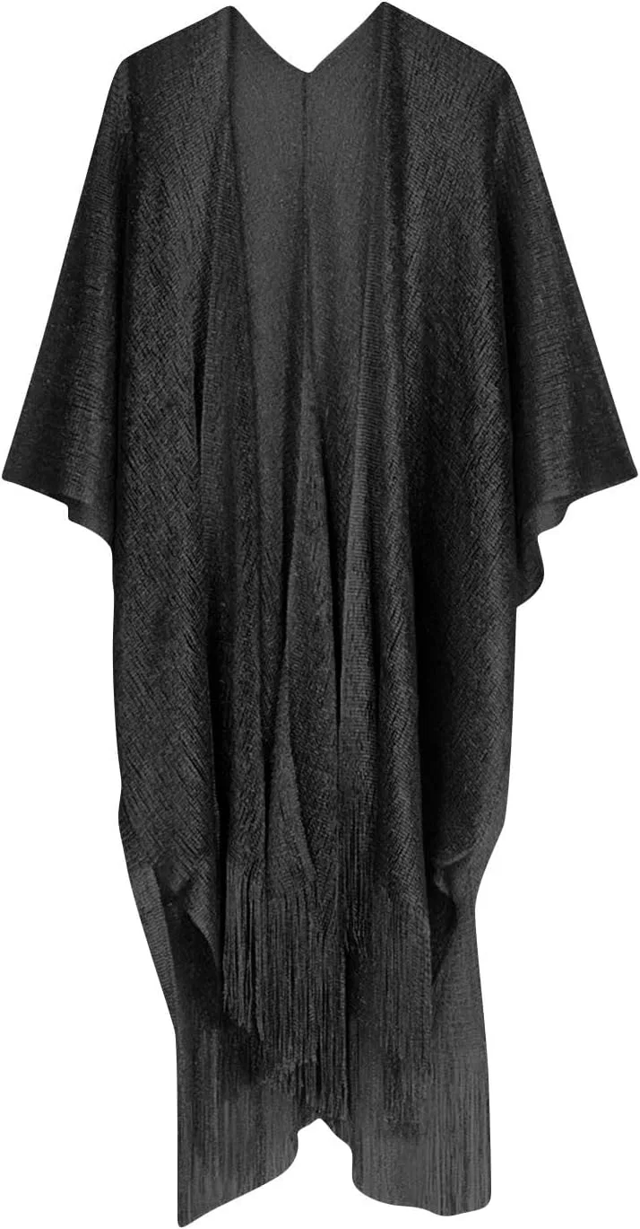 Женский пляжный платок с кружевной отделкой Generic, Black — фото 3