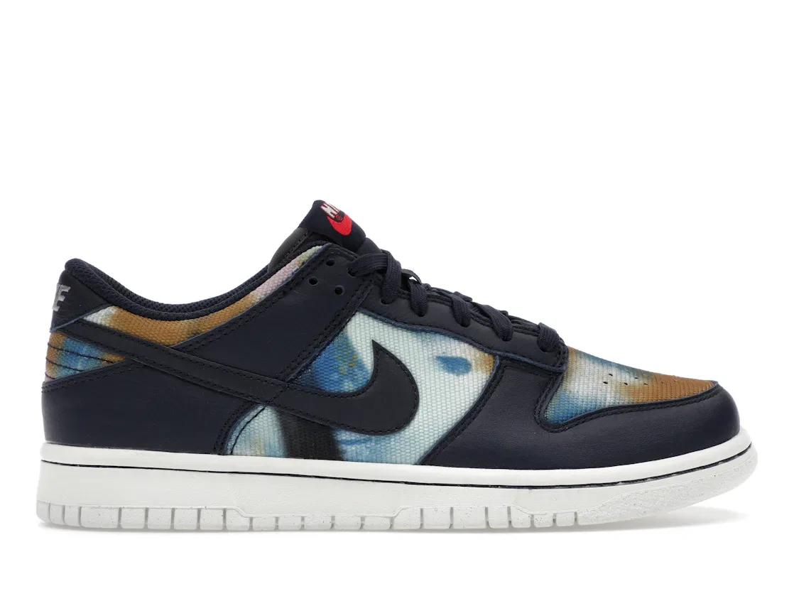 Детские кроссовки для мальчиков и девочек с принтом Nike Dunk Low Graffiti Navy Nike, Obsidian/Obsidian/Summit White