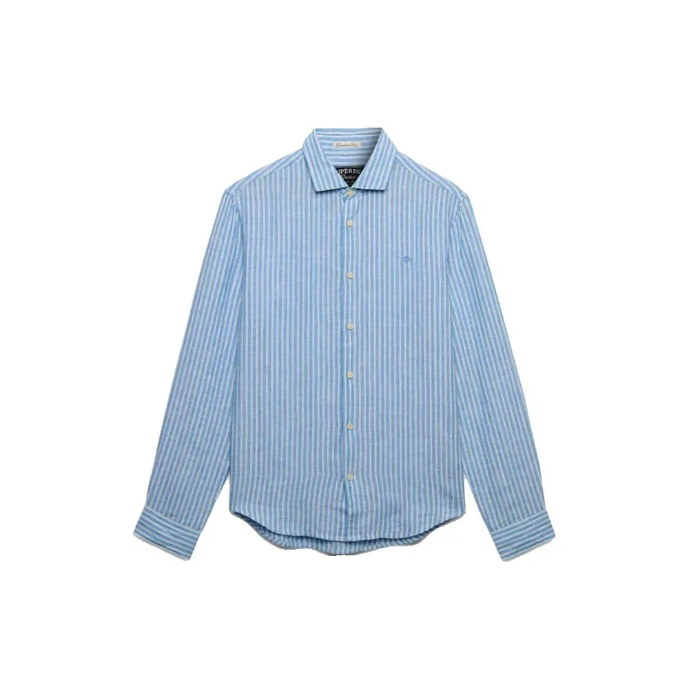 Рубашка с длинным рукавом Riviera Linen Superdry, синий — фото 3