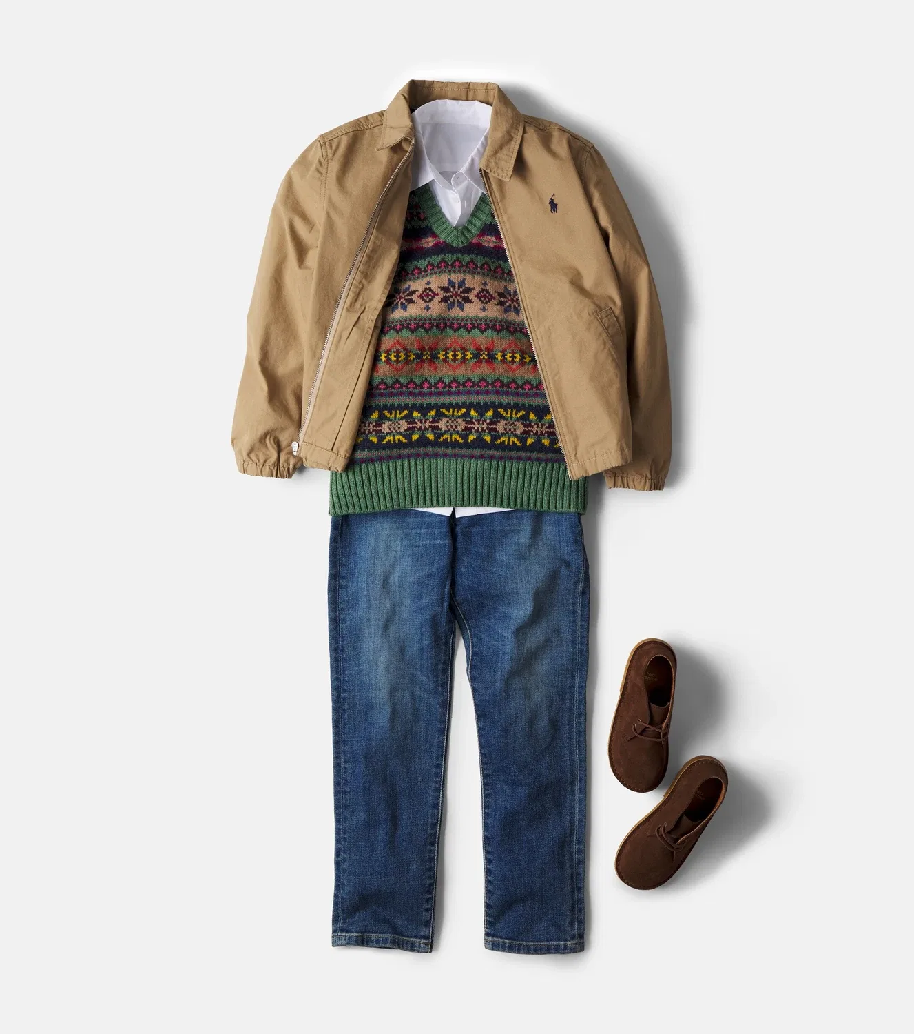 Безрукавка в полоску Fair Isle Polo Ralph Lauren Kids, мультиколор — фото 2