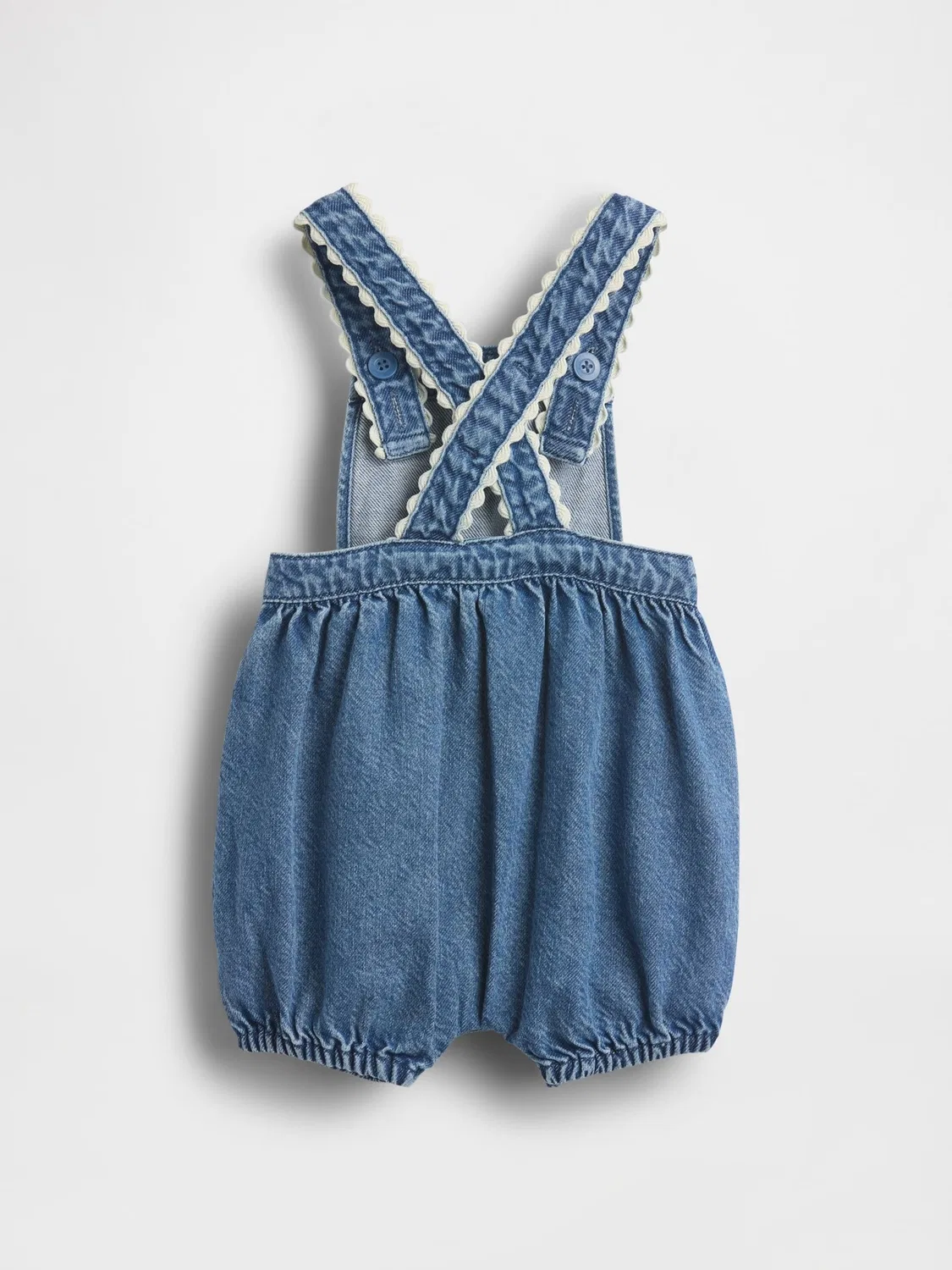 Комбинезон джинсовый Gap Bubble Short Overalls, синий — фото 2