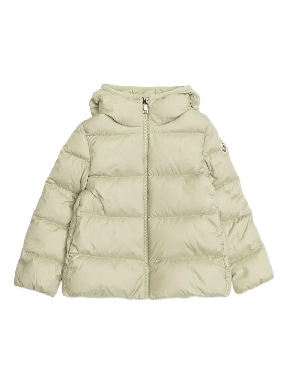 Куртка с капюшоном в стеганой отделке светло-зеленого цвета Moncler, светло-зеленый