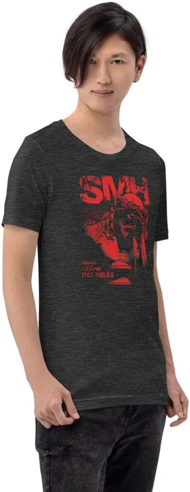 Унисекс футболка с христианским принтом S.M.H., Dark Grey Heather