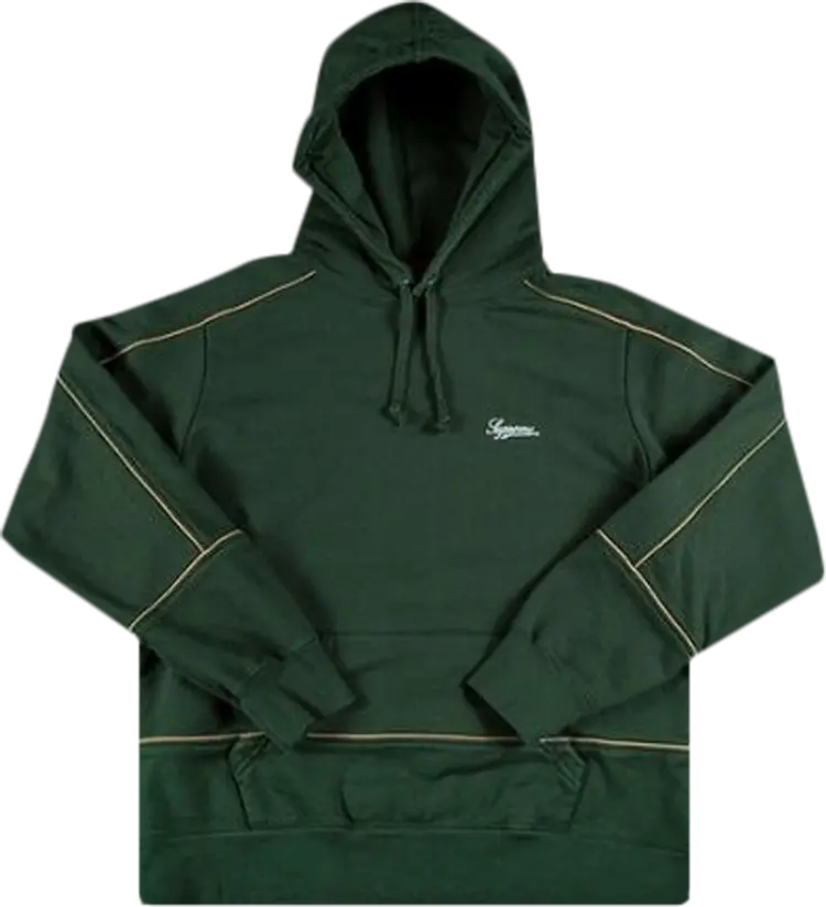 

Толстовка Supreme Piping Hooded Sweatshirt 'Green', зеленый