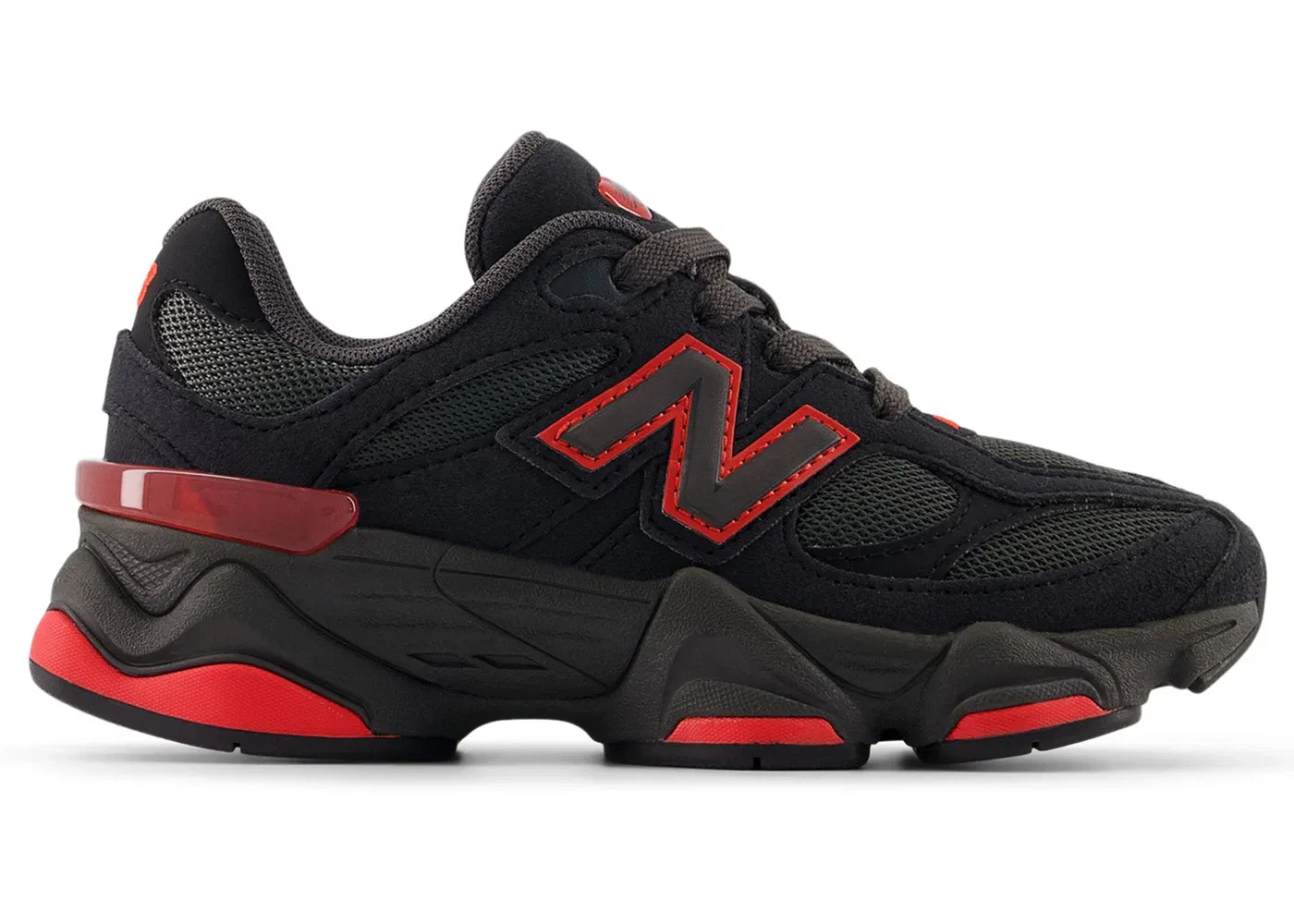 Детские кроссовки Lifestyle New Balance 9060 Lace, Black Cement/True Red