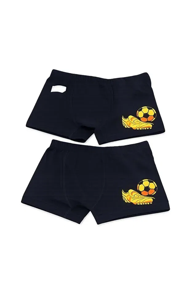 Детский комплект боксеров для мальчиков с принтом Summer men's 2-pack boxer set Poli Kids, Black