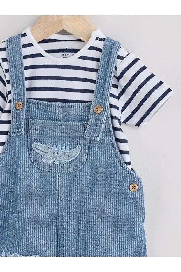 Детский комбинезон для новорожденных с коротким рукавом Next Baby, Blue — фото 3