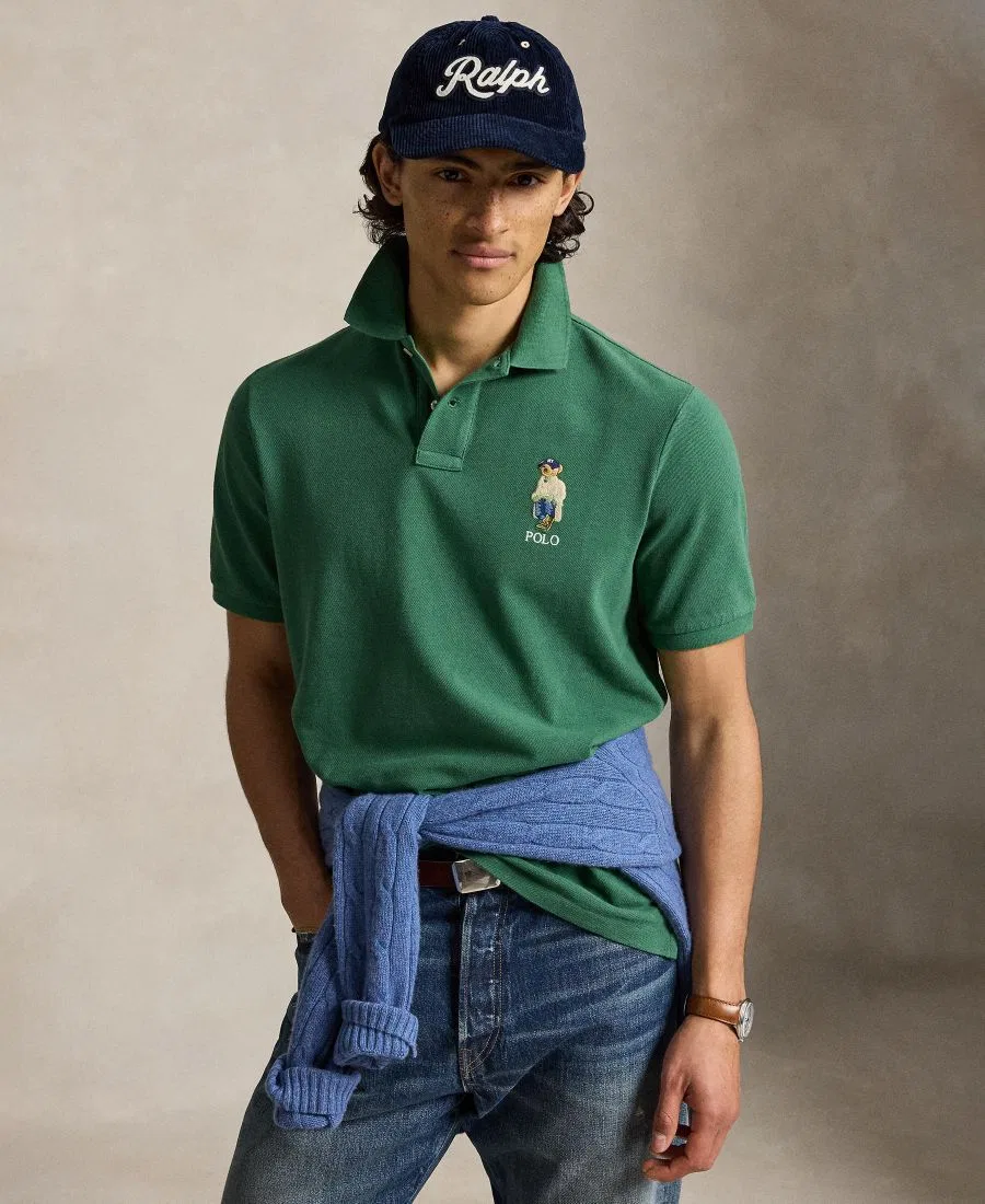Поло с вышивкой Polo Bear, классический крой Polo Ralph Lauren, Verano Green-Heritage Bear