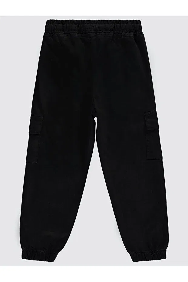 Детские брюки для девочек карго черные Elastic waistband cargo pocket pants Civil Boys, Black — фото 3