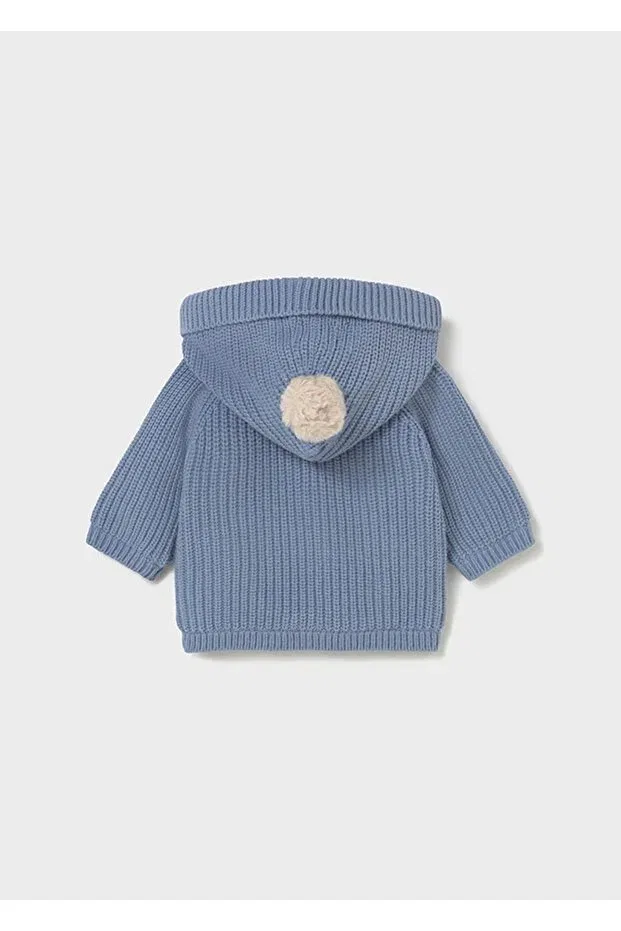 Детский вязаный кардиган для мальчиков с капюшоном Winter baby boy knitted cardigan Mayoral, Indigo Blue — фото 2