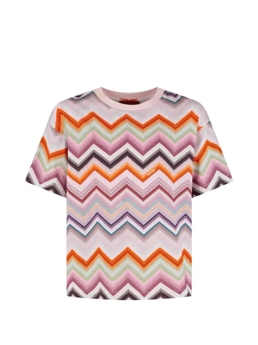 Футболка с зигзагообразным принтом Missoni Kids, розовый