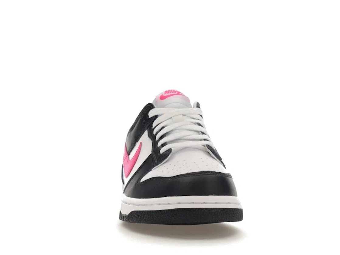 Детские кроссовки для мальчиков и девочек с цветовой блокировкой Nike Dunk Low Nike, Dark Obsidian/Fierce Pink/White — фото 2