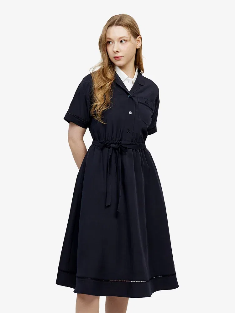 Платье-рубашка LACOSTE Navy с открытой деталью