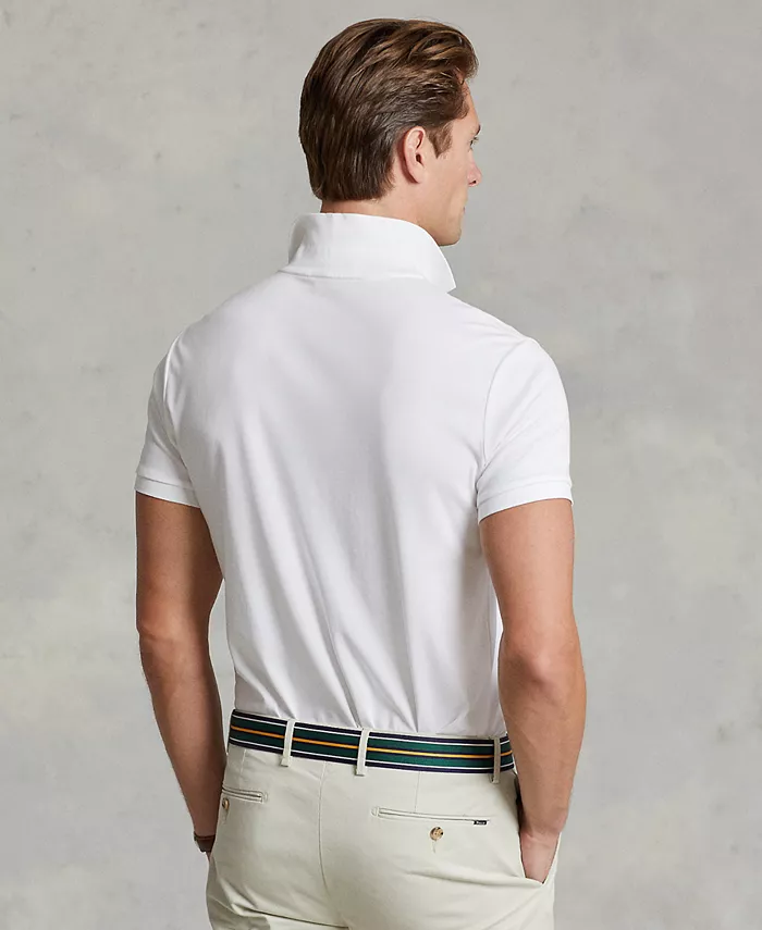 Мужская приталенная поло из мягкого хлопка Polo Ralph Lauren, белый — фото 2