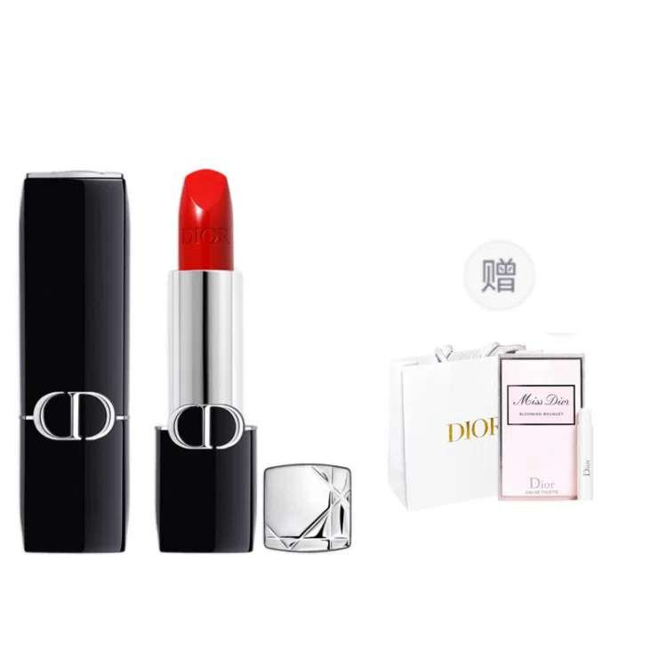 Женская помада Satin 080 Smile True Red DIOR, Красный