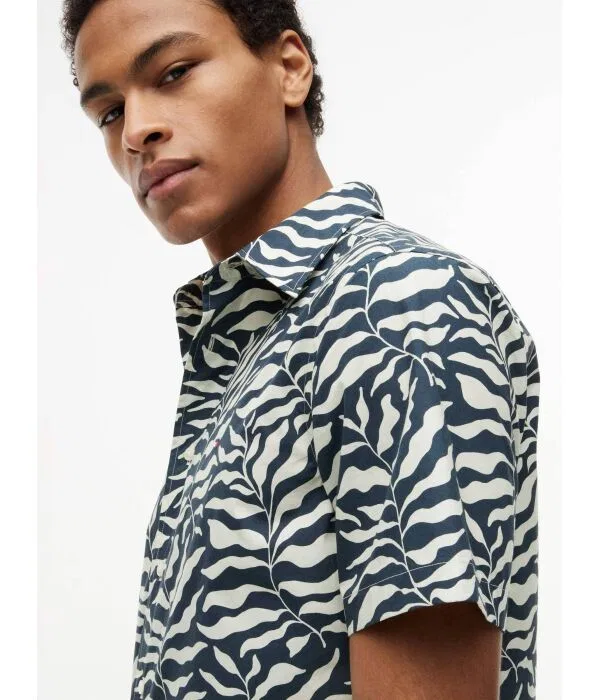 Мужская рубашка с принтом Papertouch Palm Tommy Hilfiger, черный — фото 4
