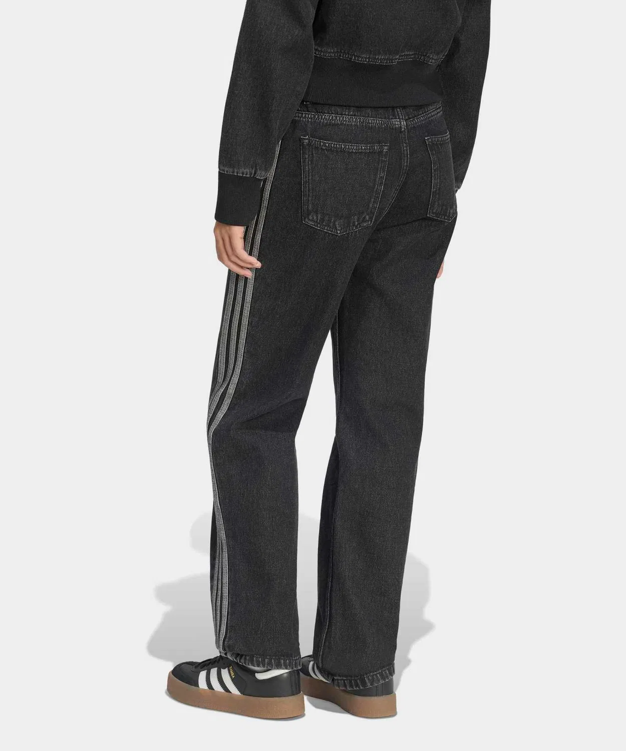 Женские джинсы прямого кроя Firebird Mid Rise Straight Denim Pants Adidas, Black — фото 2
