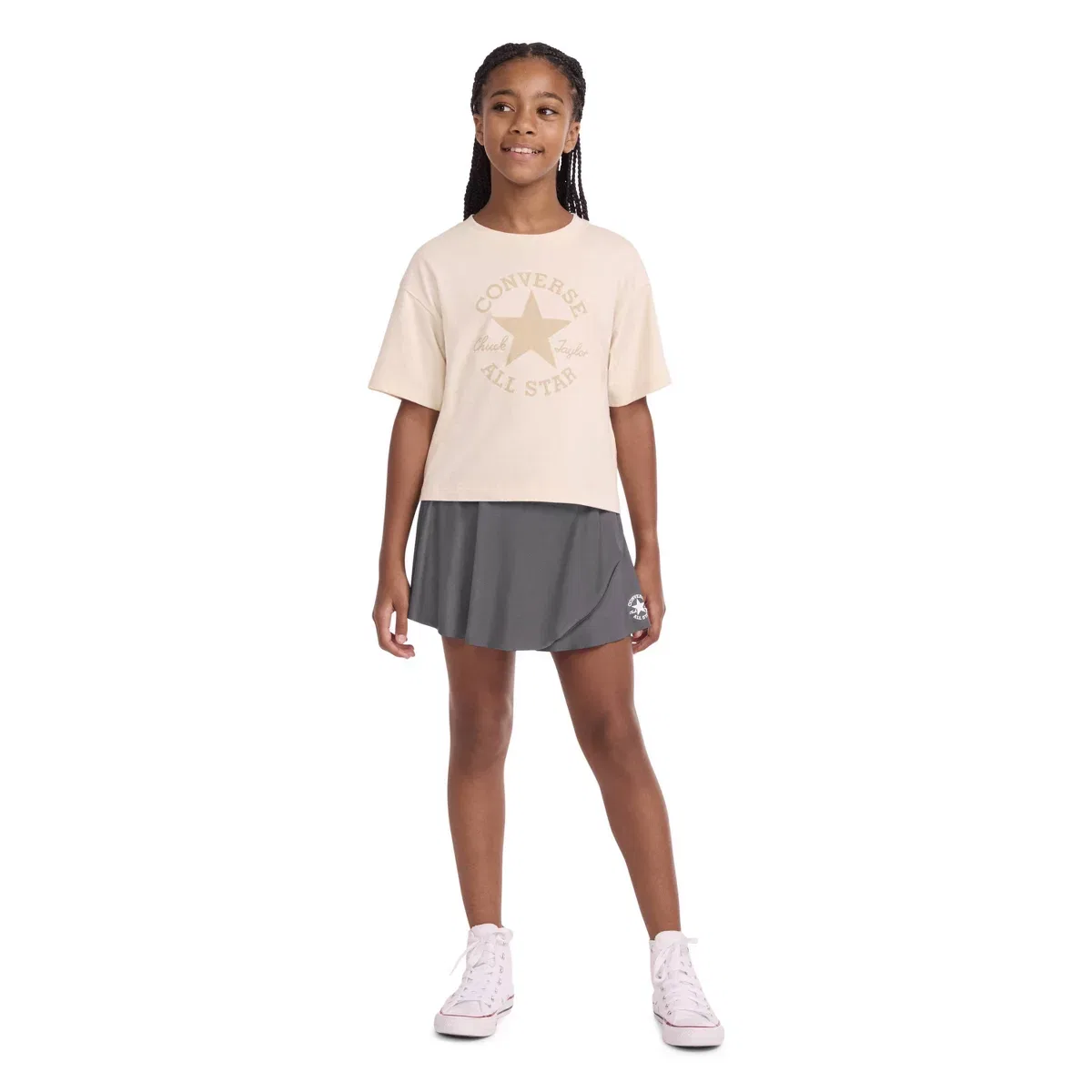 Детская юбка-шорты с принтом Wrap Skort Converse, Black — фото 3