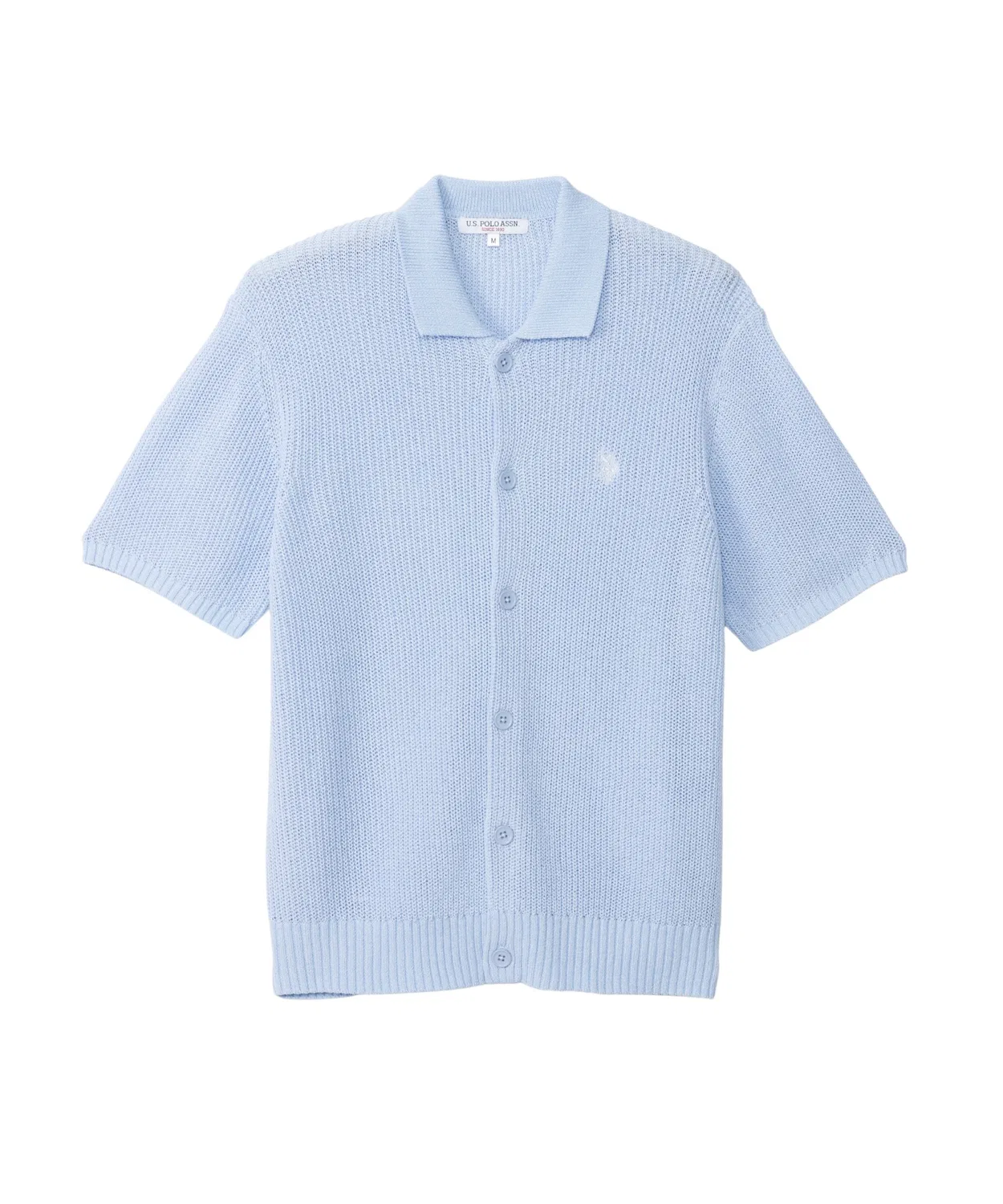 Мужской кардиган-поло с фактурным узором U.S. POLO ASSN., Sax Blue