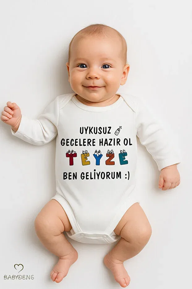 Детское боди с длинным рукавом Ready for Sleepless Nights Auntie, I'm Coming Babyden'S, White
