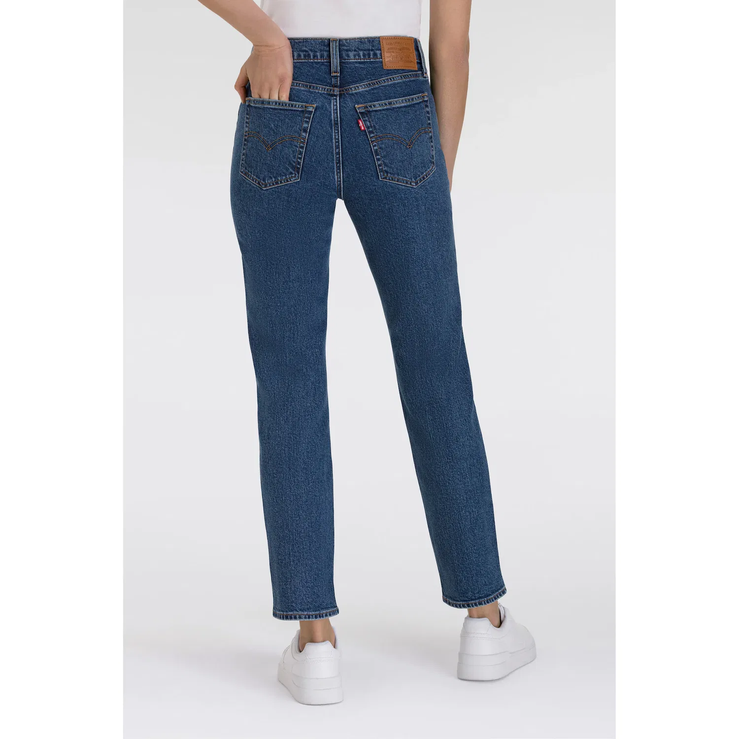 Женские джинсы прямого кроя с высокой посадкой Levi's, Mosey Mid Stone — фото 2