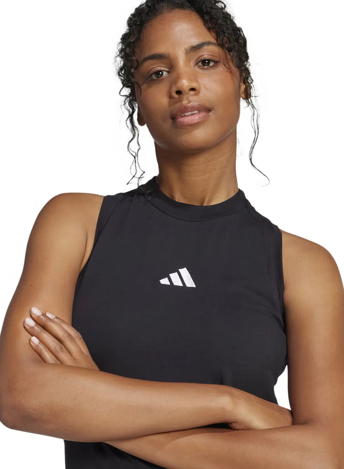 Платье макси без рукавов с 3 полосками Adidas, черный — фото 3