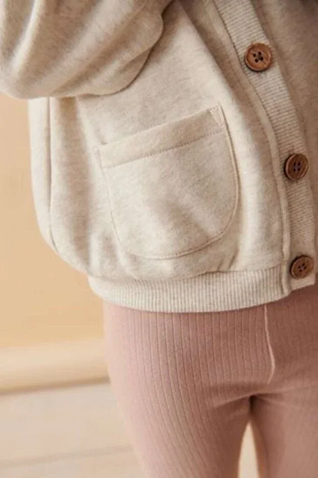 Детский комплект для девочек с принтом Pink Leggings And Cotton Cream Lace Collar Cardigan Set Next Baby, Cream — фото 3