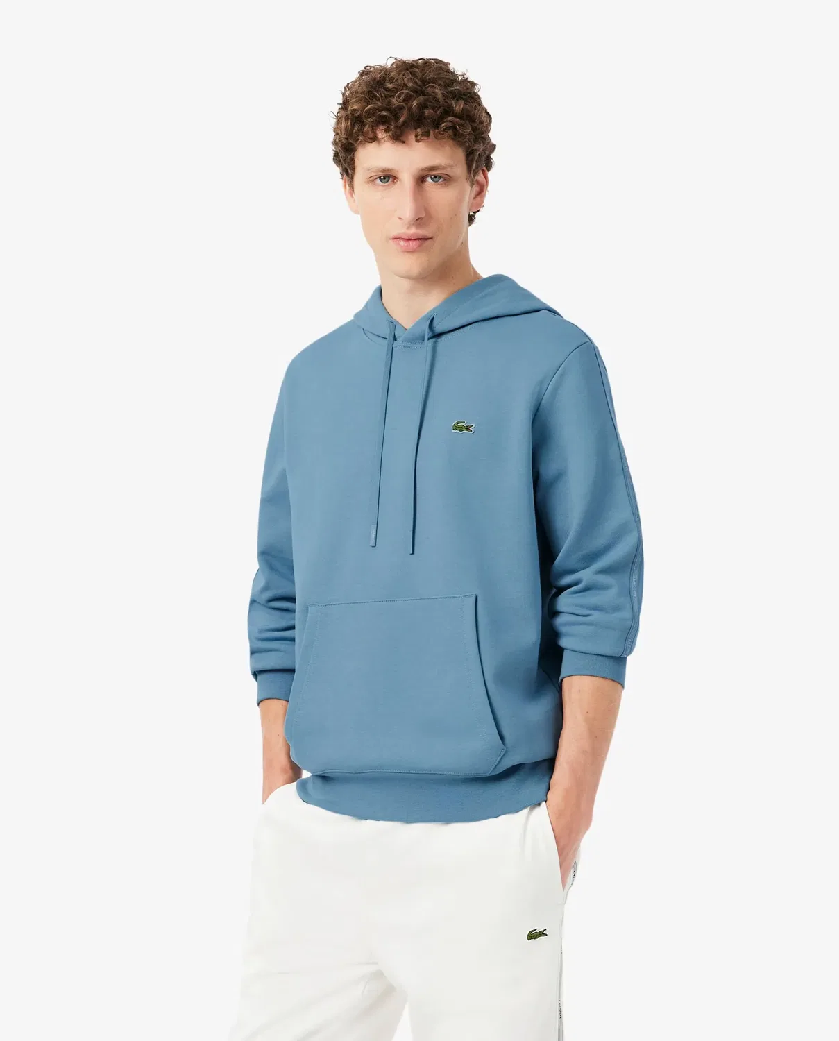 Мужское худи на молнии Lacoste с логотипом, Azul Anticuario
