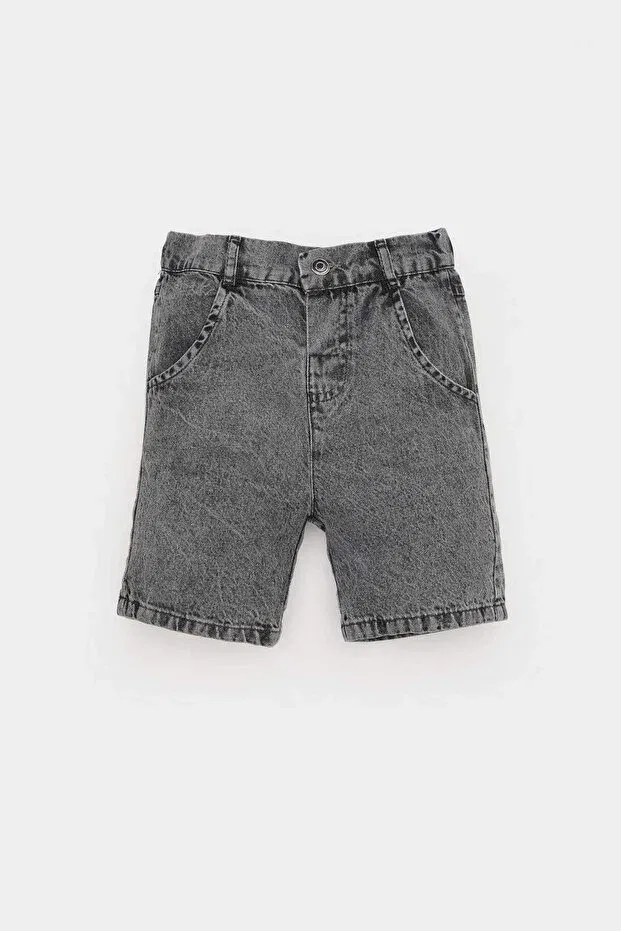 Детские шорты для мальчиков хлопковые Basics Defacto, Anthracite-Nm36 — фото 3