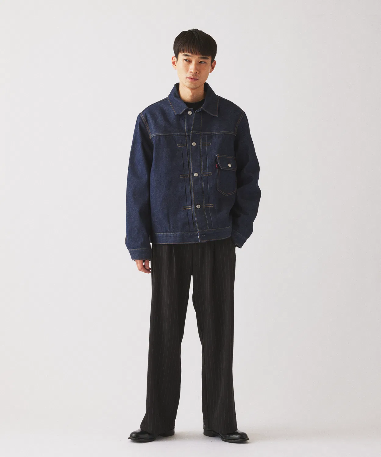 Мужская джинсовая куртка с принтом TYPE1 Trucker Blanket Lining Levi's, Navy — фото 4