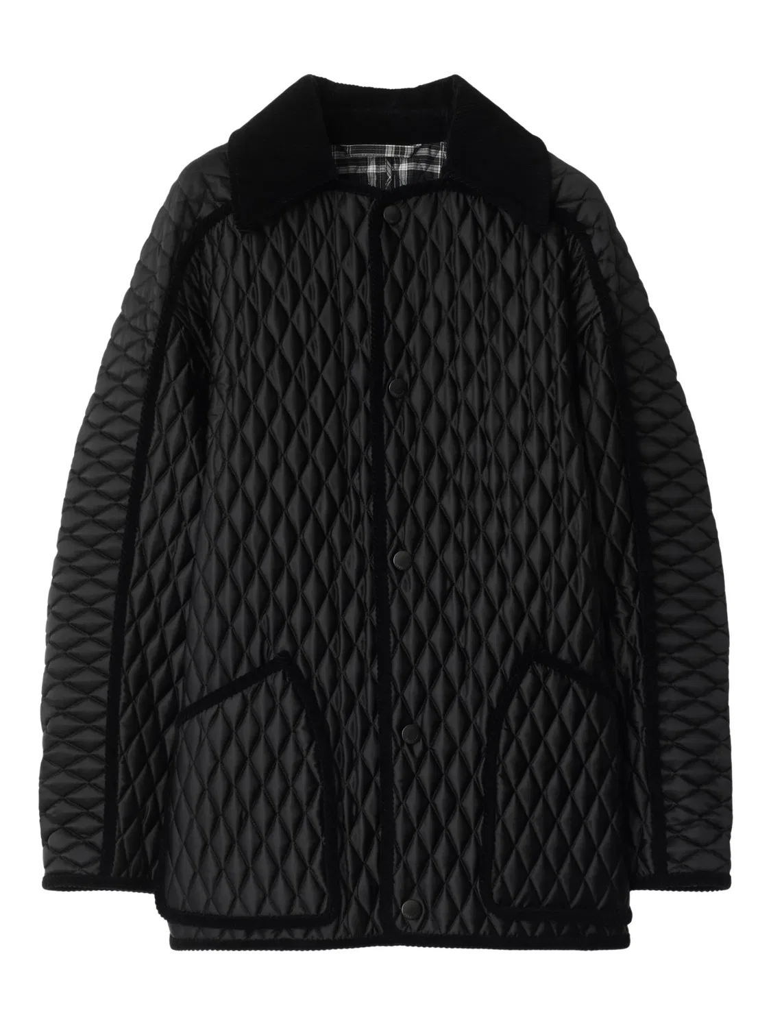 Стеганая куртка с вельветовой отделкой Burberry, черный