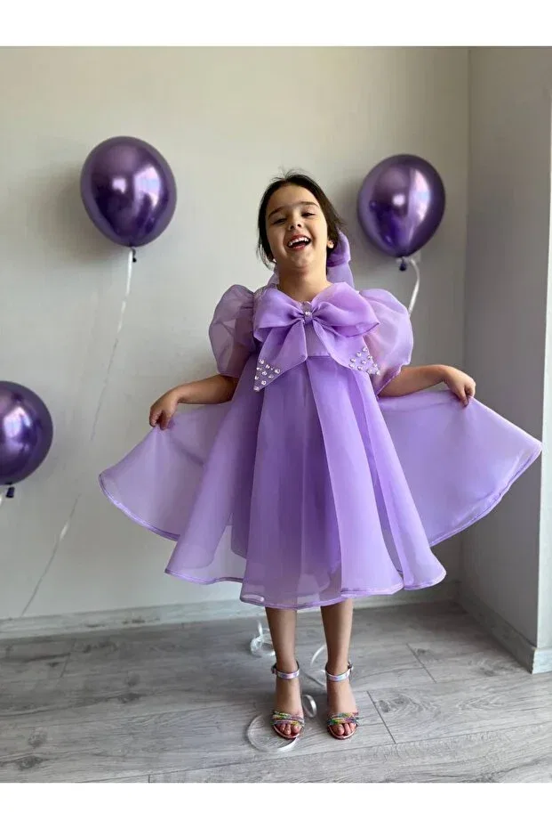 Детское платье для девочек с длинным рукавом Sare Çocuk Giyim, Purple