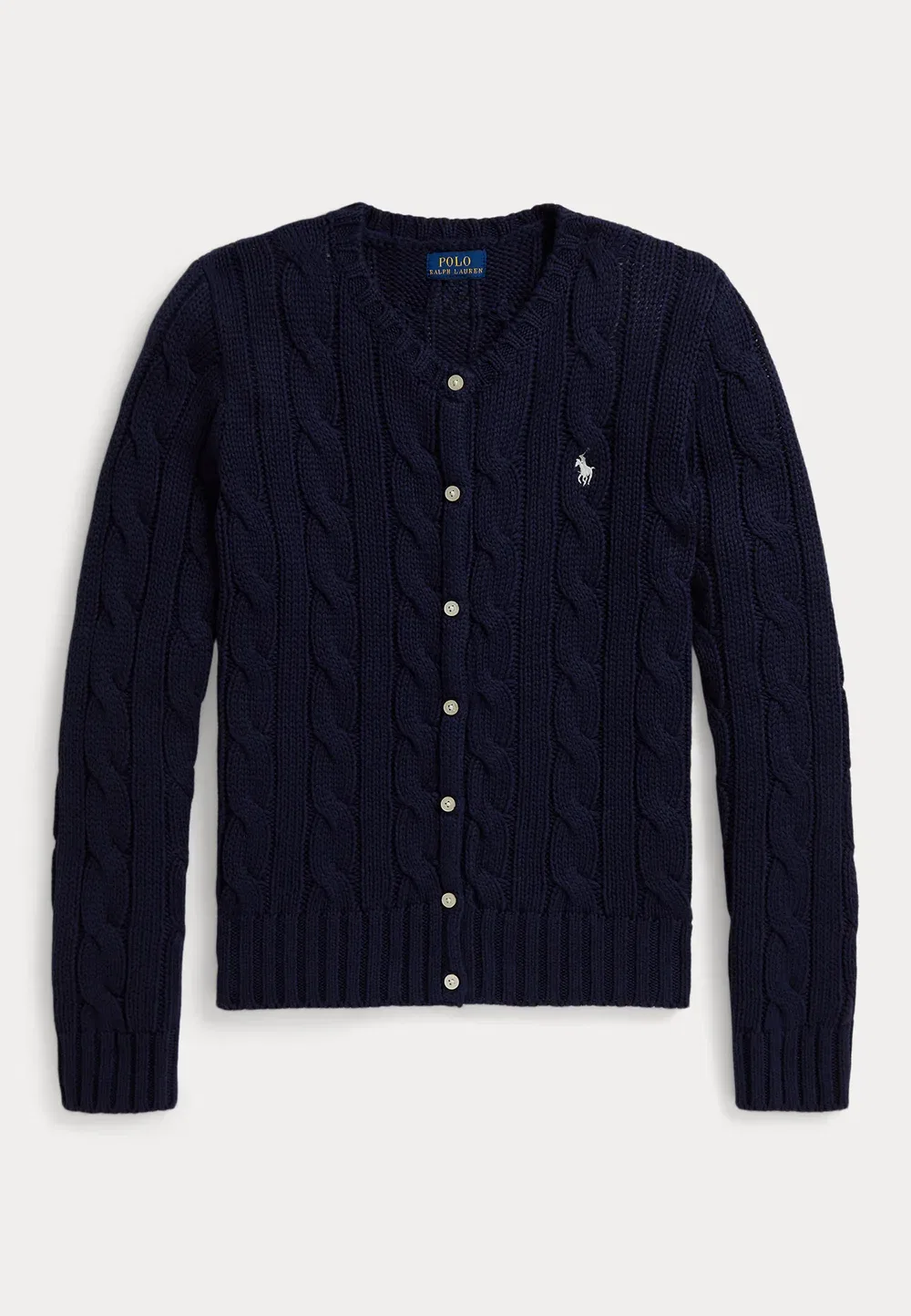 Хлопковый кардиган крупной вязки, размер 7-14 лет Polo Ralph Lauren, Refined Navy