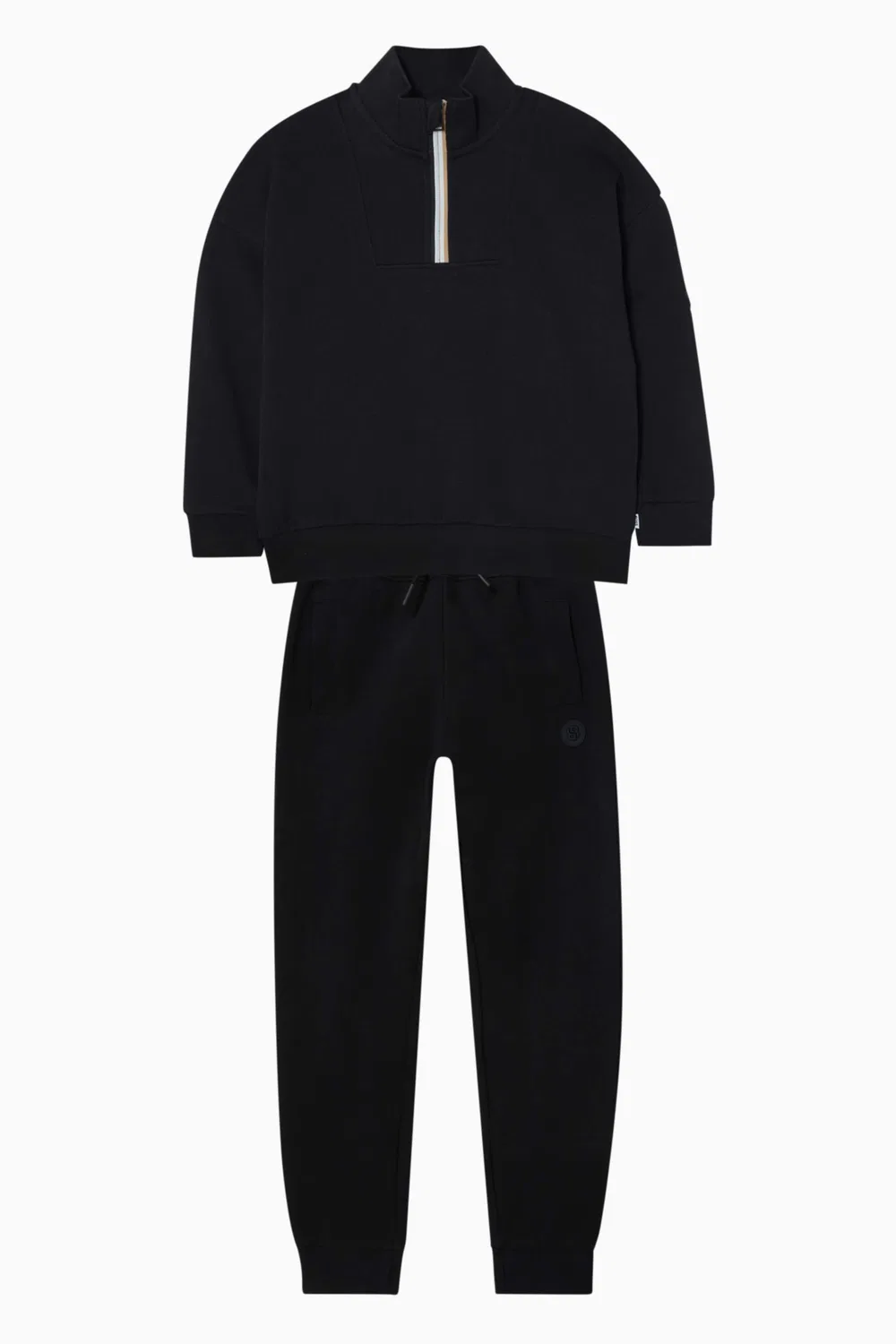 Свитшот на половину молнии из хлопкового пике BOSS Kidswear — фото 2