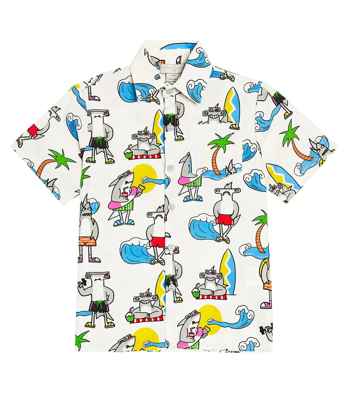 Футболка хлопковая с принтом Stella Mccartney Kids, белый