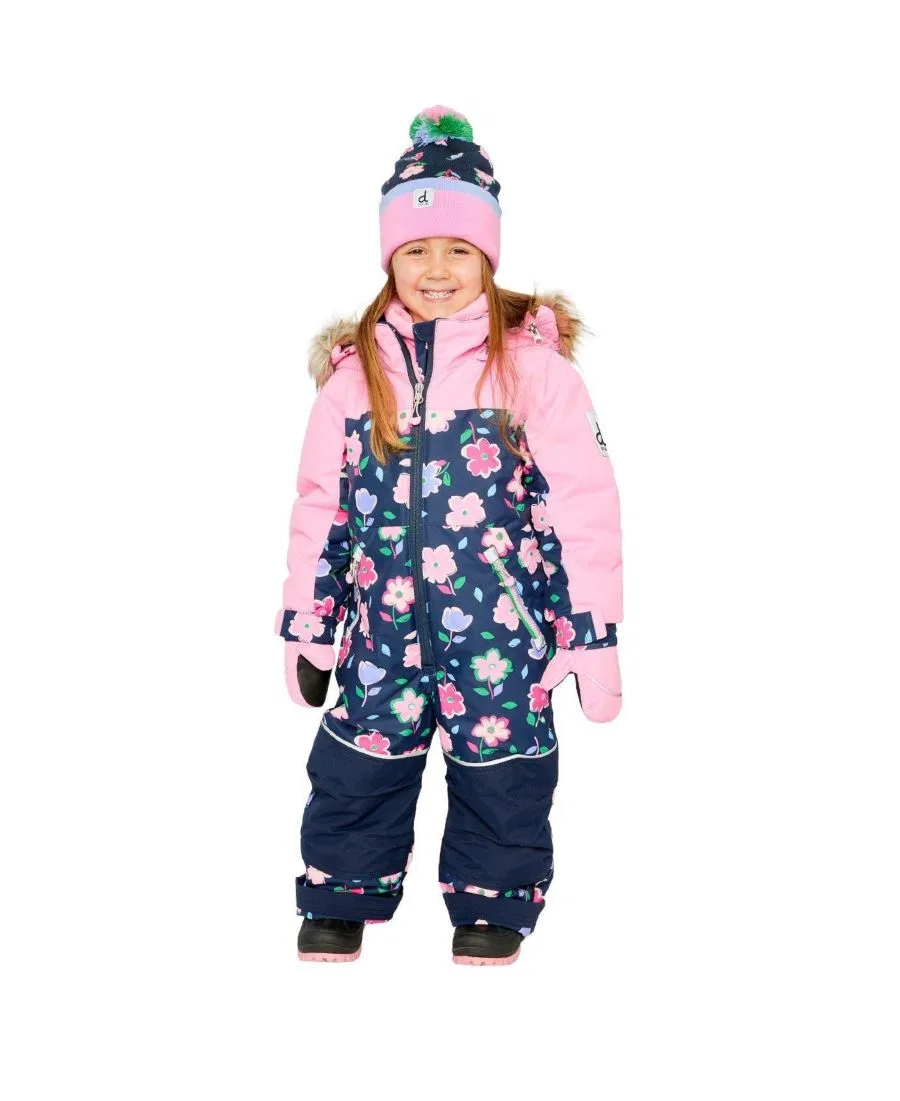 Зимний комбинезон Discover с флисовой подкладкой Deux par Deux, Blue Floral Print