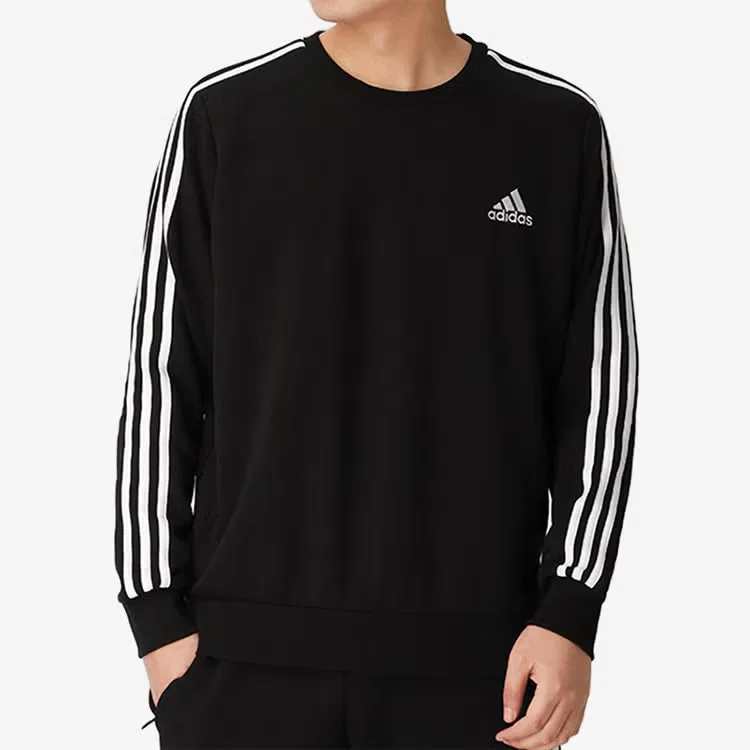 Пуловер свободный с длинным рукавом Adidas, черный — фото 3