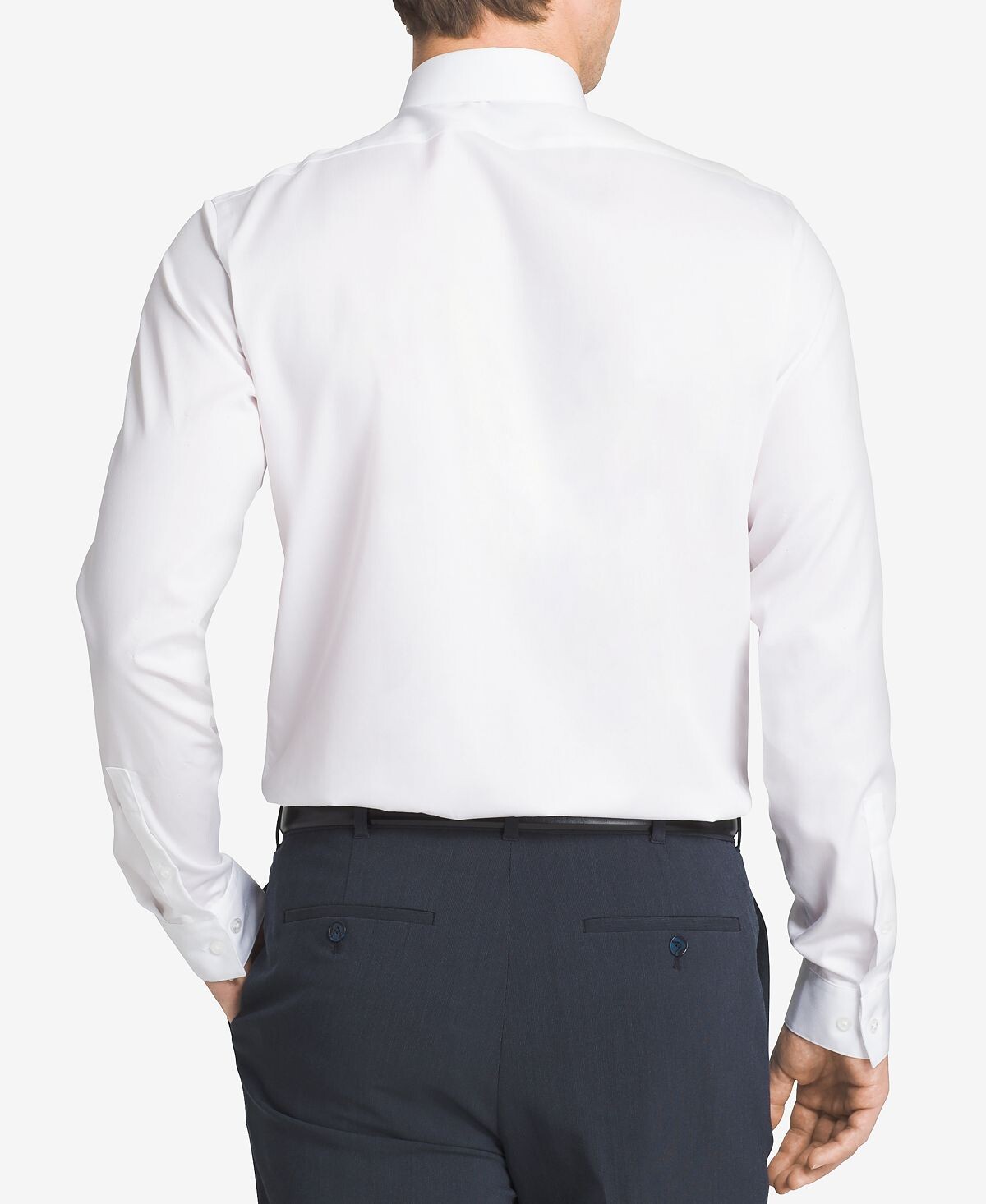 Мужская классическая рубашка slim fit non iron performance с воротником в елочку Calvin Klein, белый — фото 4
