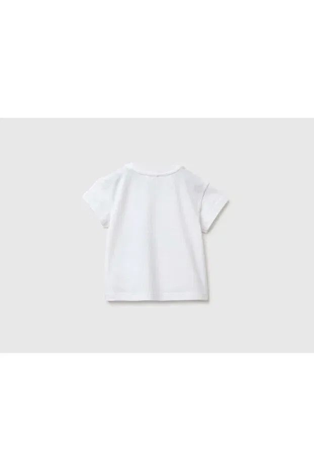 Детская футболка с принтом для мальчиков United Colors Of Benetton, Ecru — фото 2
