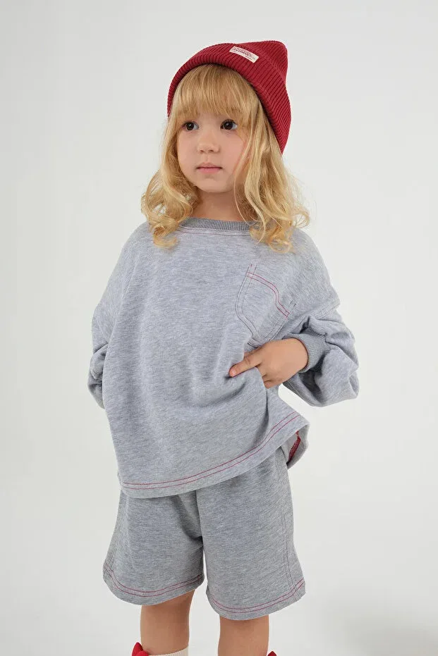Детские шорты для девочек с принтом Mioma Kids, Gri