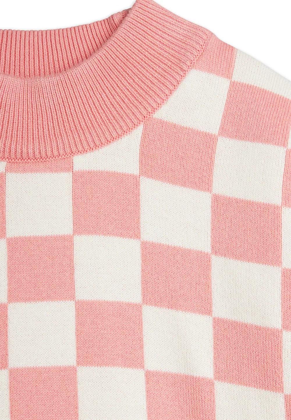 Шахматный свитер унисекс Mini Rodini, Pink — фото 3