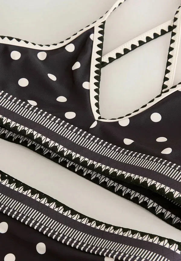 Купальник комплект, полиэстер, Regular fit - triangle set, Next Polka Dot, черный — фото 3