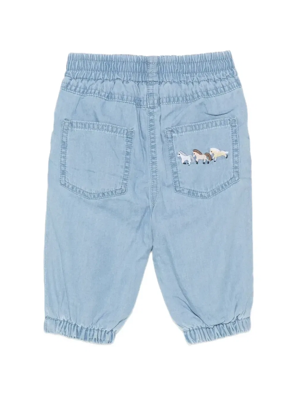 Брюки с эластичным поясом и вышивкой Stella McCartney Kids, синий — фото 2