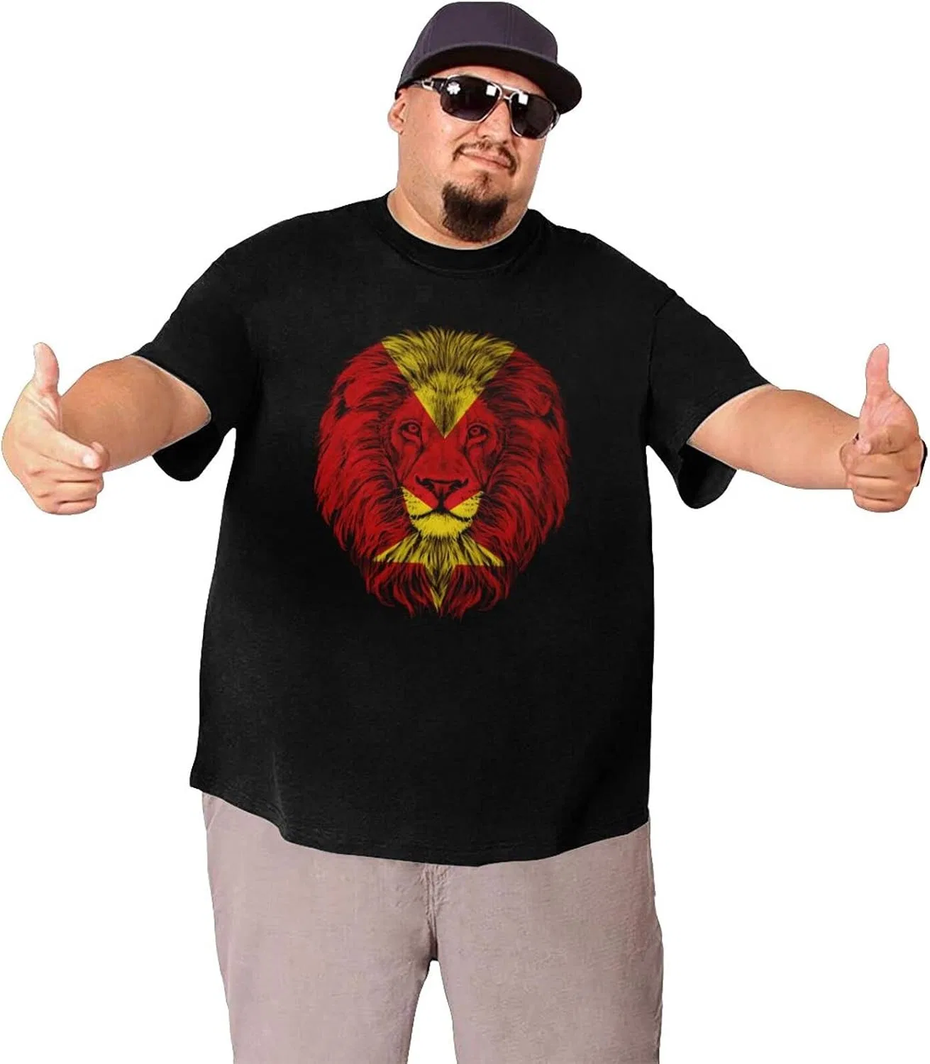 Мужская футболка с графическим принтом Tigray Region Flag Lion, Tigray Region Flag Lion — фото 3