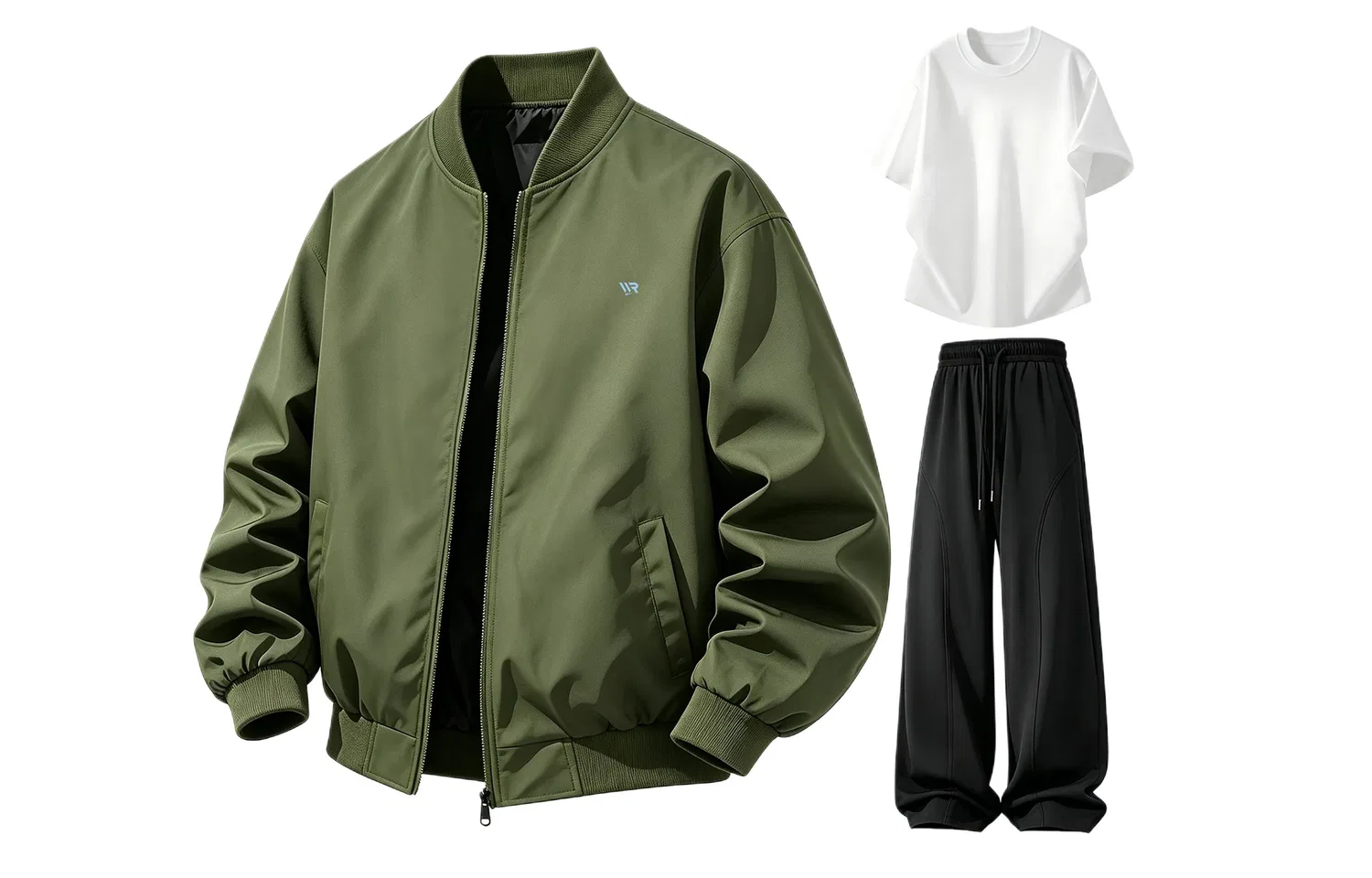 Детский спортивный комплект с бейсбольным воротником Army Green+White+Black WARRIOR