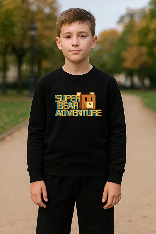 Детское худи для девочек с принтом Super Bear Adventure Blitzist, Black — фото 2