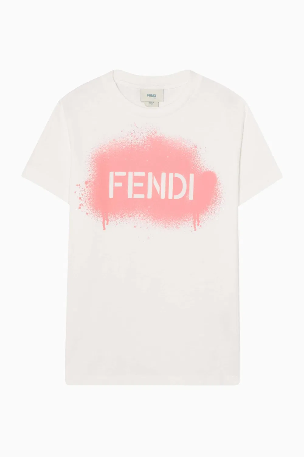 Fendi Футболка с принтом-спреем из хлопка, белый