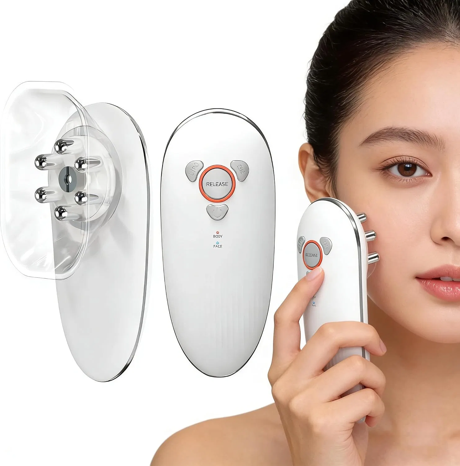 3in1 Schröpfmassagegerät mit EMS & Rotlicht, SkyFace, Weiß