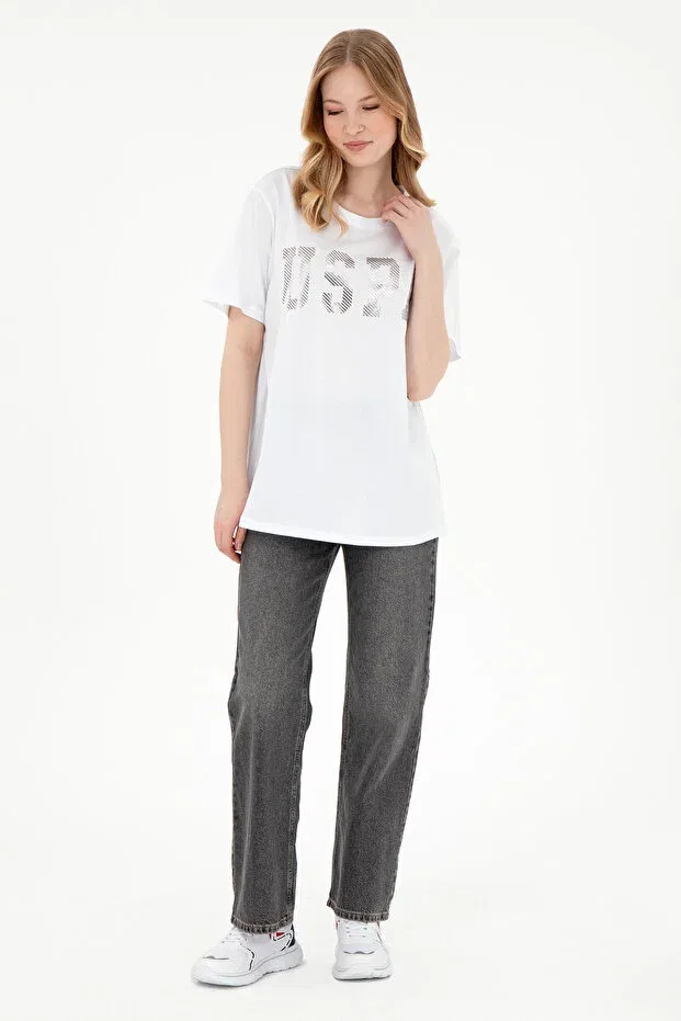 Женская футболка хлопковая U.S. Polo Assn., White — фото 4